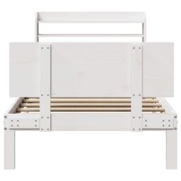 Berkfield Home Bed Frame with Headboard without Mattress White 90x200 cm - thumbnail 4