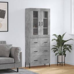 Berkfield Home Highboard Concrete Grey 69.5x34x180 cm Engineered Wood - thumbnail 2