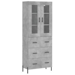Berkfield Home Highboard Concrete Grey 69.5x34x180 cm Engineered Wood - thumbnail 1