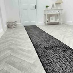 runrug Hallway Carpet Runner Rug - Soft & Comfy, 9mm - 'Empire' in Black - Size: 70 cm x 150 cm - thumbnail 5
