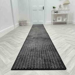 runrug Hallway Carpet Runner Rug - Soft & Comfy, 9mm - 'Empire' in Black - Size: 70 cm x 150 cm - thumbnail 6