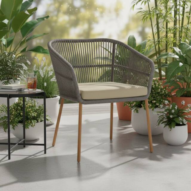 Snug City Waterproof Seat Pad Ideal for Indoor, Outdoor, Garden, or Patio Chairs in Beige - Size: 43 cm x 43 cm