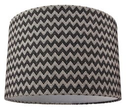 Happy Homewares Modern Trendy Zig Zag Chevron Effect Black & White Cotton Shade - Size: 12 inches