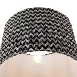 Happy Homewares Modern Trendy Zig Zag Chevron Effect Black & White Cotton Shade - Size: 12 inches - thumbnail 5