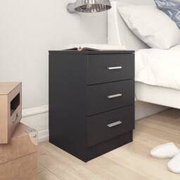 Berkfield Home Bedside Cabinets 2 pcs Black 38x35x56 cm Engineered Wood - Size: 38 x 35 x 56 cm - thumbnail 2