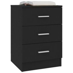 Berkfield Home Bedside Cabinets 2 pcs Black 38x35x56 cm Engineered Wood - Size: 38 x 35 x 56 cm - thumbnail 4