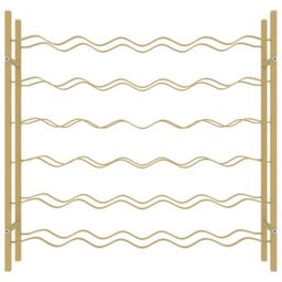 Berkfield Home Wine Rack for 36 Bottles Gold Metal - thumbnail 4