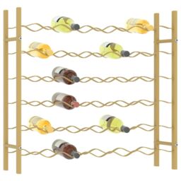 Berkfield Home Wine Rack for 36 Bottles Gold Metal - thumbnail 3