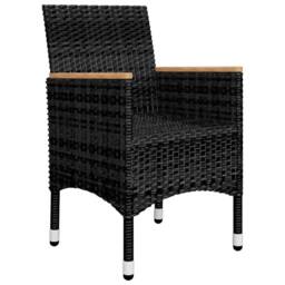 Berkfield Home Beautiful 5 Piece Garden Dining Set with Cushions Black - thumbnail 5