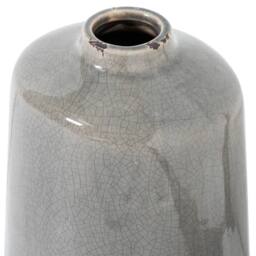 Wyld Haus Bloomwood Grey Glazed Round Bottle Ceramic Vase Crackle Effect - thumbnail 4