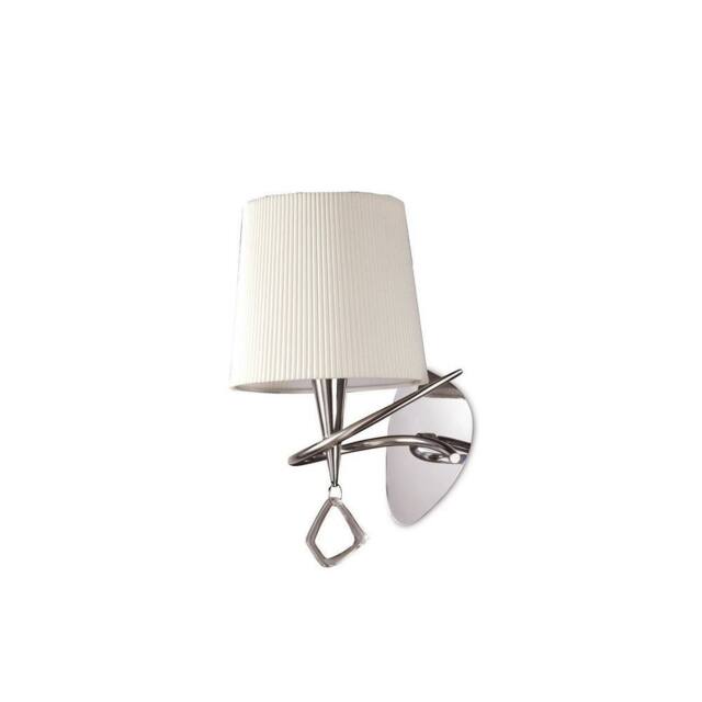 Netlighting Mara Wall Lamp Switched E14 Chrome Ivory White Shade in Grey - image 1