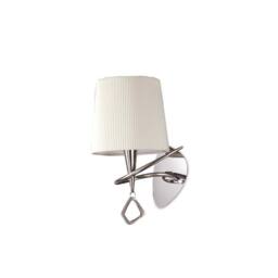 Netlighting Mara Wall Lamp Switched E14 Chrome Ivory White Shade in Grey - thumbnail 1