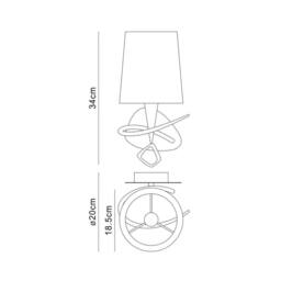 Netlighting Mara Wall Lamp Switched E14 Chrome Ivory White Shade in Grey - thumbnail 2