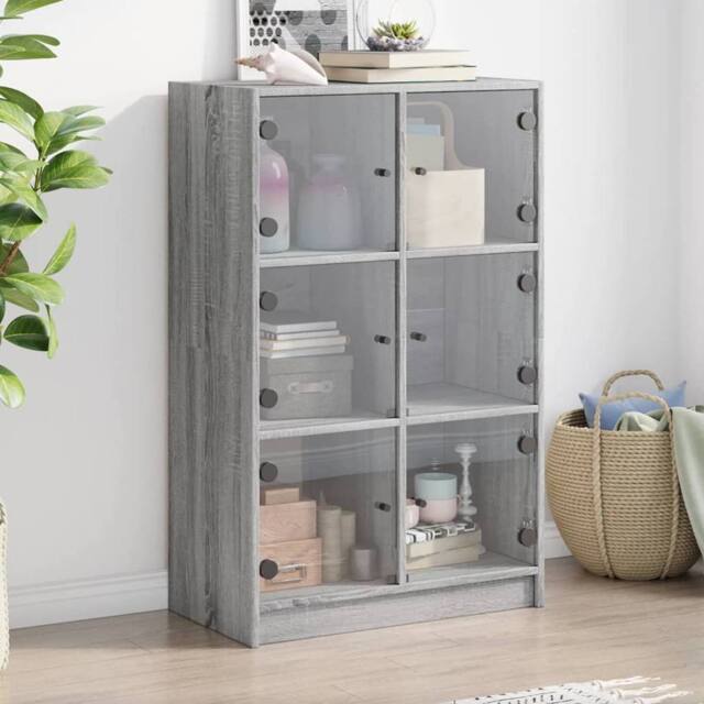 Berkfield Home Highboard with Doors Grey Sonoma 68x37x109 cm Engineered Wood - Size: 68 x 37 x 109 cm - image 1
