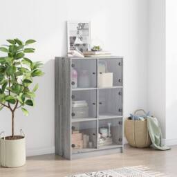Berkfield Home Highboard with Doors Grey Sonoma 68x37x109 cm Engineered Wood - Size: 68 x 37 x 109 cm - thumbnail 3