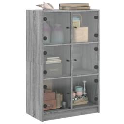 Berkfield Home Highboard with Doors Grey Sonoma 68x37x109 cm Engineered Wood - Size: 68 x 37 x 109 cm - thumbnail 5