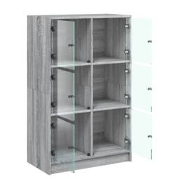 Berkfield Home Highboard with Doors Grey Sonoma 68x37x109 cm Engineered Wood - Size: 68 x 37 x 109 cm - thumbnail 6