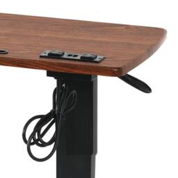 Levede Standing Desk Height Adjustable Stand Folding Laptop Table Shelf USB in Brown - thumbnail 6