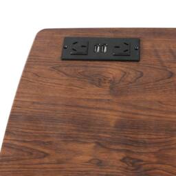 Levede Standing Desk Height Adjustable Stand Folding Laptop Table Shelf USB in Brown - thumbnail 5