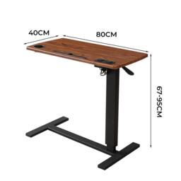 Levede Standing Desk Height Adjustable Stand Folding Laptop Table Shelf USB in Brown - thumbnail 4