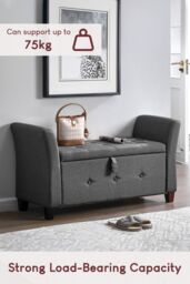 Home Discount Vida Designs Seville Storage Ottoman Velvet Fabric UKFR Furniture in Dark Grey - thumbnail 4