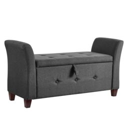 Home Discount Vida Designs Seville Storage Ottoman Velvet Fabric UKFR Furniture in Dark Grey - thumbnail 8