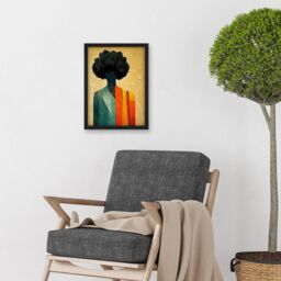 Artery8 Modern Abstract African Tribal Art Artwork Framed Wall Art Print A4 in Black - thumbnail 2