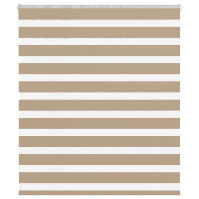Berkfield Home Zebra Blind Sand Brown 125x100 cm Fabric Width 120.9 cm Polyester - image 1