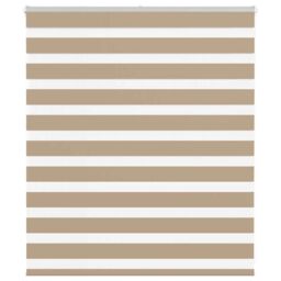 Berkfield Home Zebra Blind Sand Brown 125x100 cm Fabric Width 120.9 cm Polyester - thumbnail 1