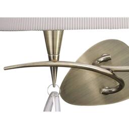 Netlighting Mara Wall Lamp 2 Light E14 Antique Brass With Ivory White Shade - thumbnail 3