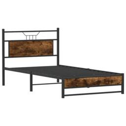 Berkfield Home Bed Frame without Mattress Smoked Oak 100x200 cm Engineered Wood in Brown - thumbnail 5