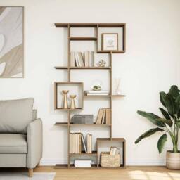 Berkfield Home Classic Book Cabinet Artisian Oak 92x29x188 cm Engineered Wood in Brown - Size: 92 x 29 x 188 cm - thumbnail 2