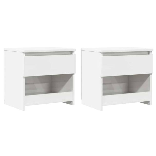 Berkfield Home Bedside Cabinets 2 pcs High Gloss White 40x30x39 cm Engineered Wood - Size: 40 x 30 x 39 cm - image 1