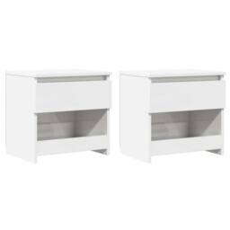 Berkfield Home Bedside Cabinets 2 pcs High Gloss White 40x30x39 cm Engineered Wood - Size: 40 x 30 x 39 cm