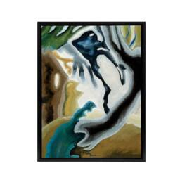 "Artery8 Barnyard Fantasy Abstract Landscape Dove Black Framed Canvas Wall Art - Size: W12"" x H16""" - thumbnail 1