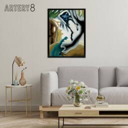 "Artery8 Barnyard Fantasy Abstract Landscape Dove Black Framed Canvas Wall Art - Size: W12"" x H16""" - thumbnail 3