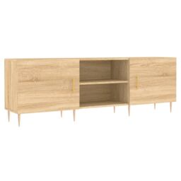 Berkfield Home TV Cabinet Sonoma Oak 150x30x50 cm Engineered Wood in Brown - Size: 150 x 30 x 50 cm - thumbnail 2