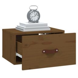 Berkfield Home Wall-mounted Bedside Cabinet Honey Brown 40x29.5x22 cm - thumbnail 4
