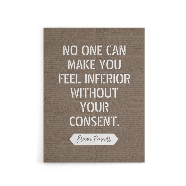 "Artery8 Inspirational Quote Eleanor Roosevelt Canvas Wall Art Print in Brown - Size: W18"" x H24""" - image 1