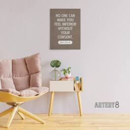 "Artery8 Inspirational Quote Eleanor Roosevelt Canvas Wall Art Print in Brown - Size: W18"" x H24""" - thumbnail 3