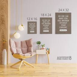 "Artery8 Inspirational Quote Eleanor Roosevelt Canvas Wall Art Print in Brown - Size: W18"" x H24""" - thumbnail 4