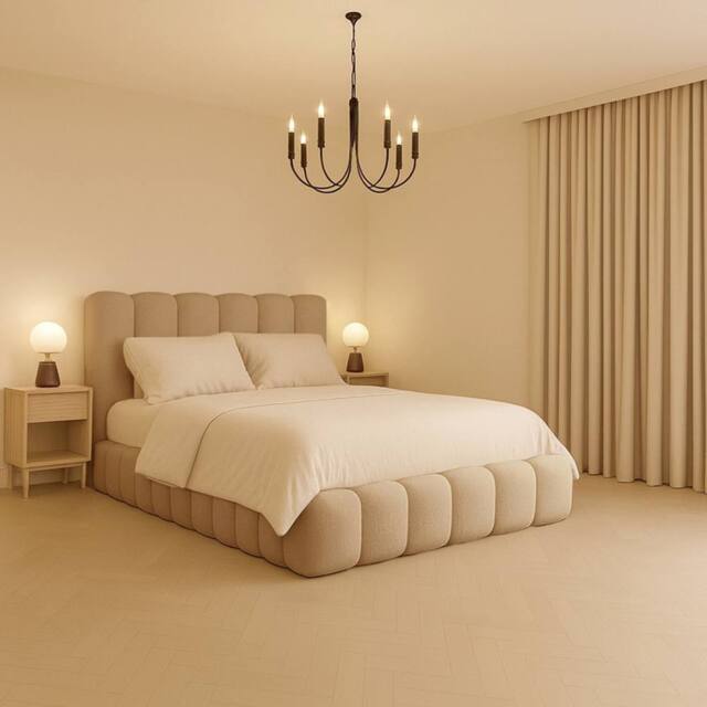 Desire Deco Plush Velvet Upholstered Alice Bed Frame Double King Super King in Beige - image 1