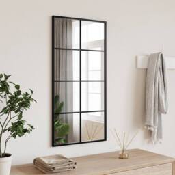 Berkfield Home Wall Mirror Black 40x80 cm Rectangle Iron - thumbnail 2