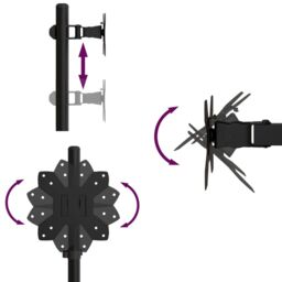 Berkfield Home Monitor Mount Black Steel VESA 75/100 mm - thumbnail 8