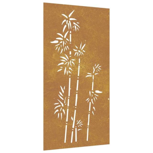 Berkfield Home Garden Wall Decoration 105x55 cm Corten Steel Bamboo Design in Brown - image 1