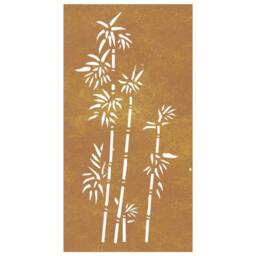 Berkfield Home Garden Wall Decoration 105x55 cm Corten Steel Bamboo Design in Brown - thumbnail 4