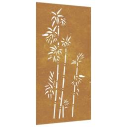 Berkfield Home Garden Wall Decoration 105x55 cm Corten Steel Bamboo Design in Brown