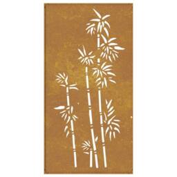 Berkfield Home Garden Wall Decoration 105x55 cm Corten Steel Bamboo Design in Brown - thumbnail 5