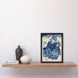 Artery8 Hanao Ogiya Japanese Ukiyo E Kuniyoshi Framed Wall Art Print in Blue - Size: A4 - thumbnail 2