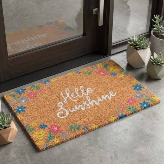 Garden Greatness Hello Sunshine Natural Coir Doormat - Size: 45 cm x 75 cm - image 1